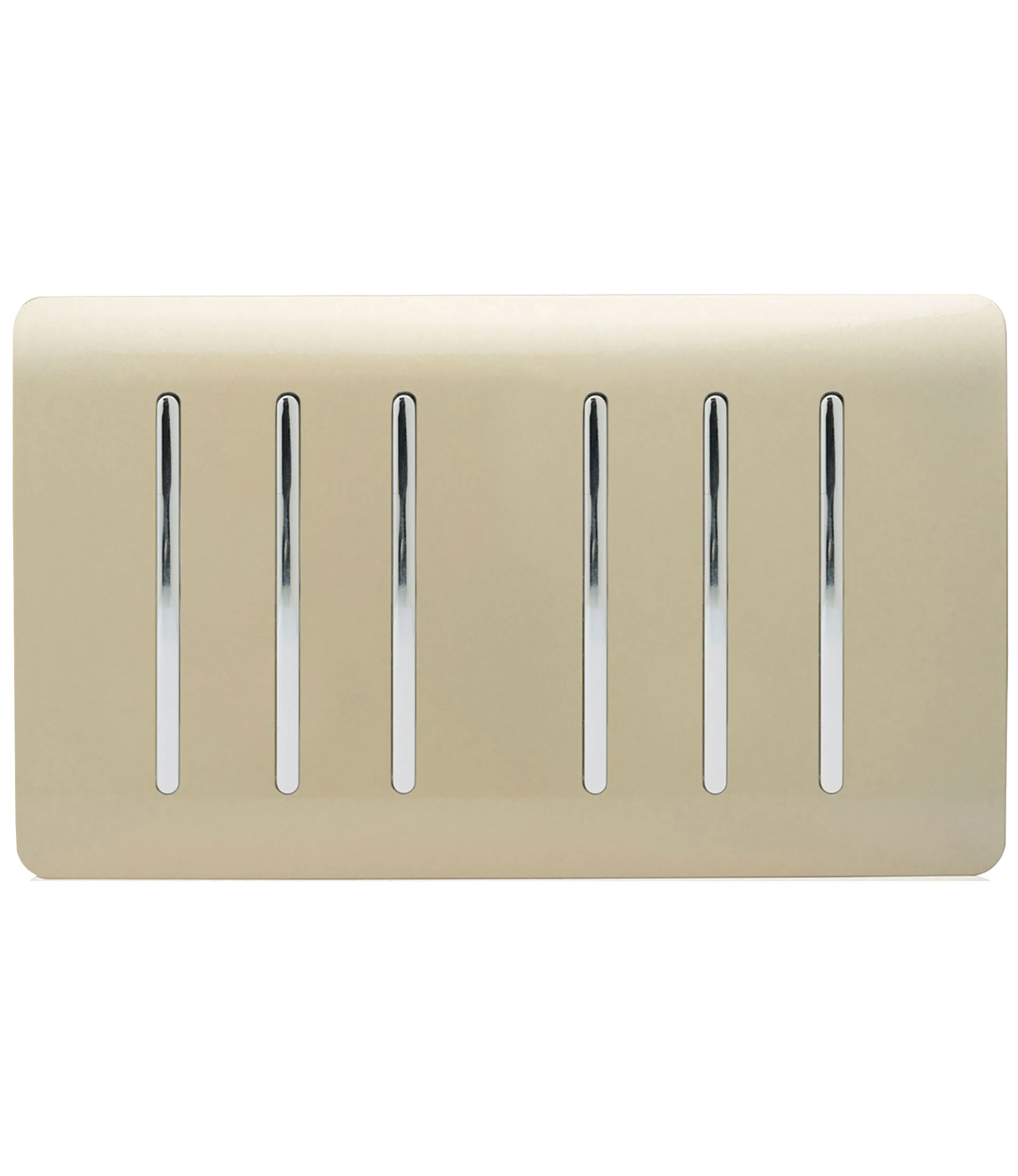 ART-SS66GO  6 Gang 2 Way 10 Amp Rocker Twin Plate Champagne Gold